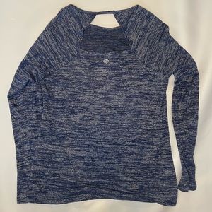 Zelos long sleeve open back Hacci knit top size small